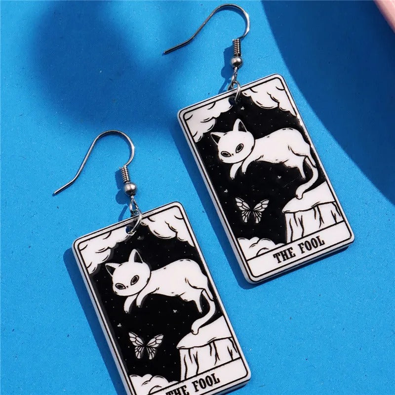 Tarot Earrings Cat Variant