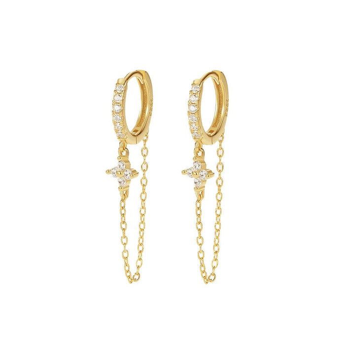Ensemble de boucles d'oreilles Trèfle de chance – Acier inoxydable plaqué 14K