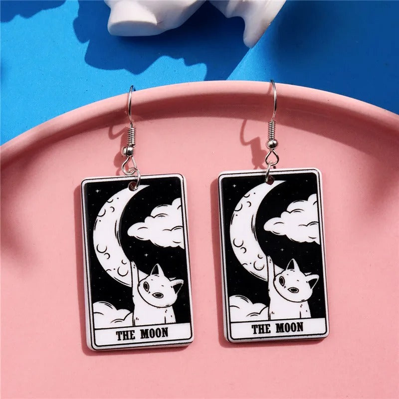 Tarot Earrings Cat Variant