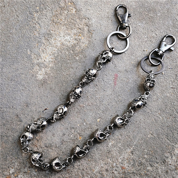 Jeans Chain Gothic Skulls