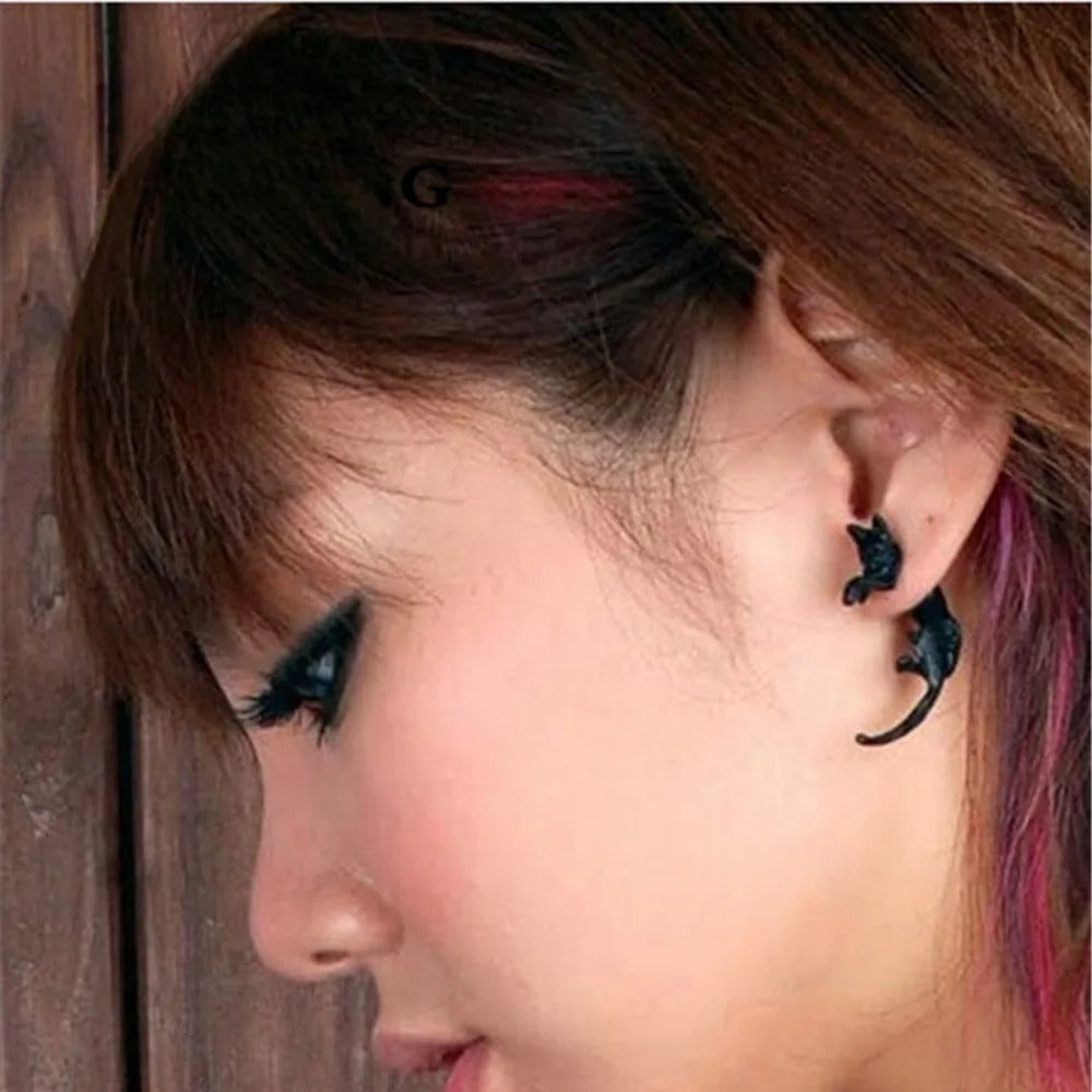 3D Black Cat Earrings