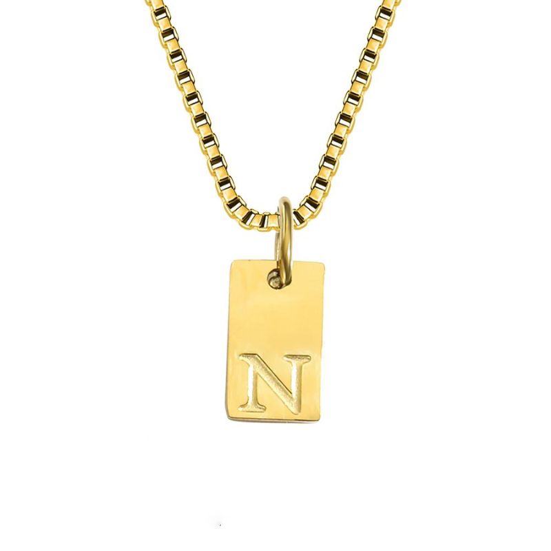 Initialen Ketting Aleid | 14k Verguld Goud