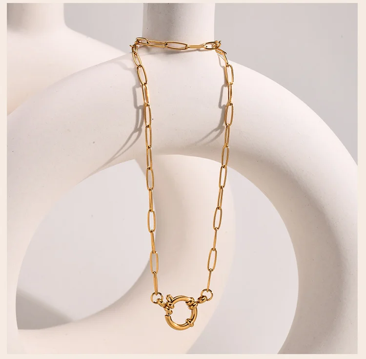 Ketting met Ring Detail | 14k Verguld Goud