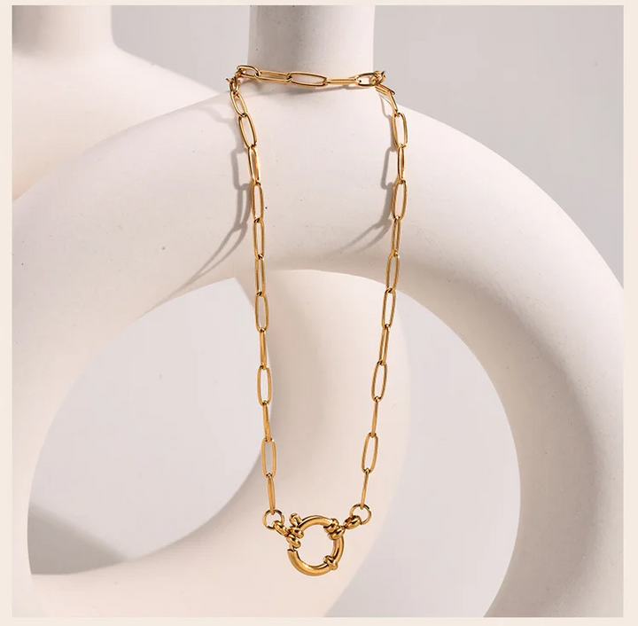 Ketting met Ring Detail | 14k Verguld Goud