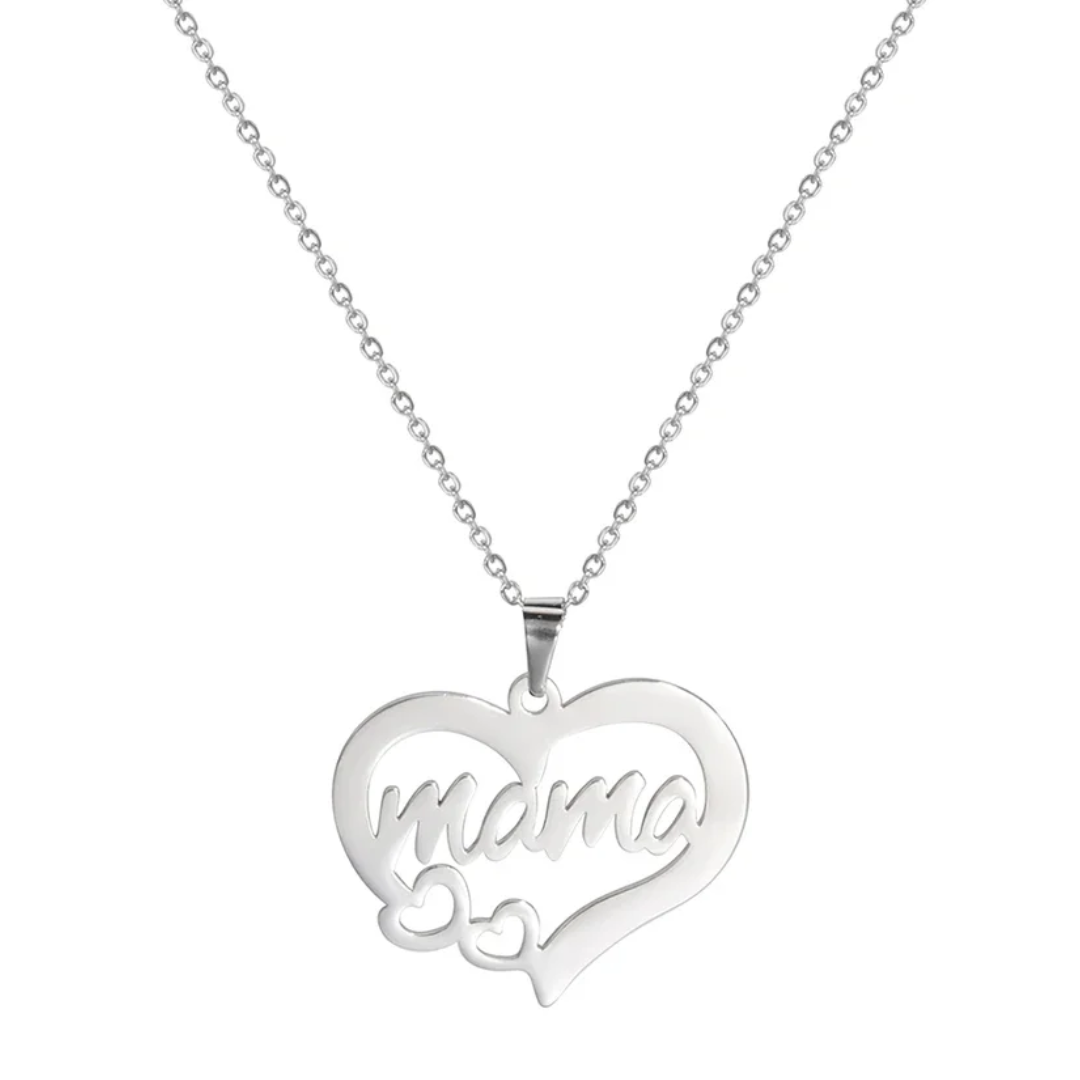Mama Ketting met Hartvorm | 925 Sterling Zilver