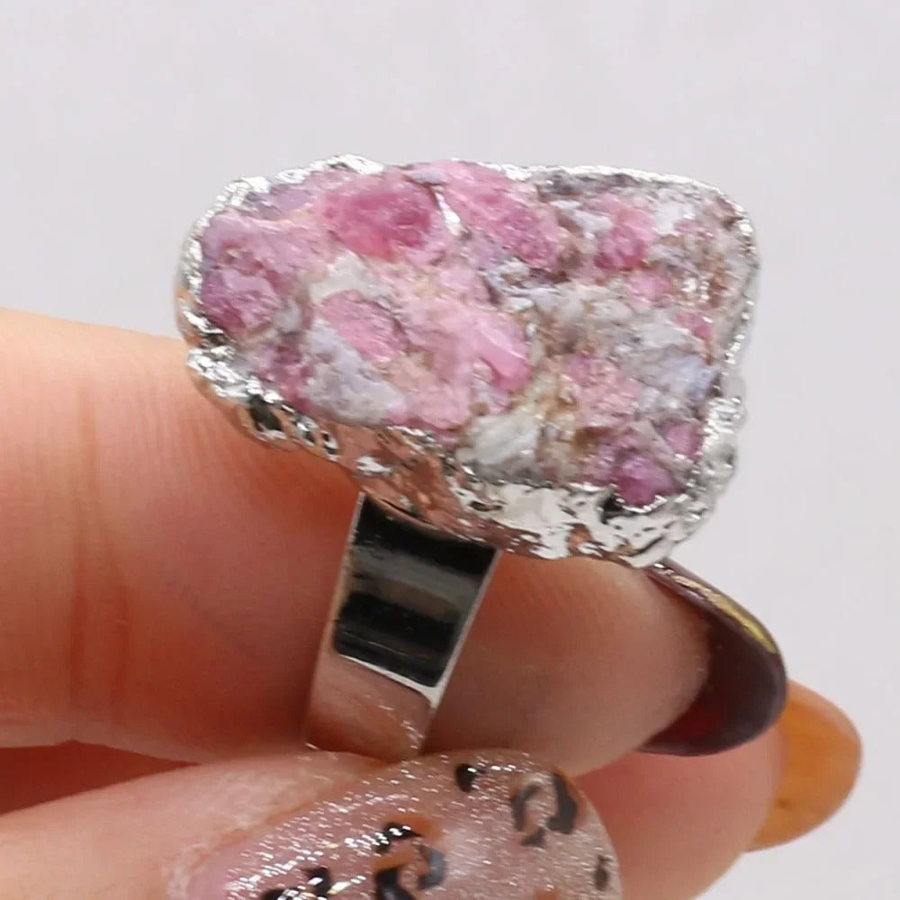 Helende Natuursteen Ring | 14K Verguld Goud & 925 Sterling Zilver