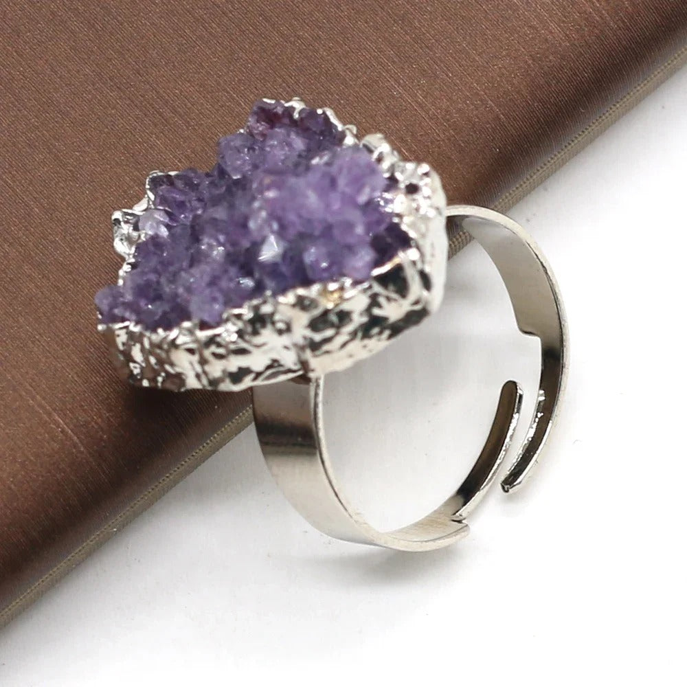Helende Natuursteen Ring | 14K Verguld Goud & 925 Sterling Zilver