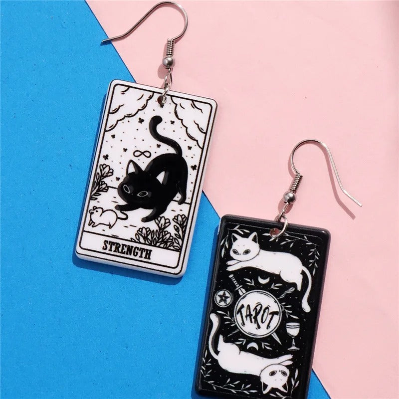 Tarot Earrings Cat Variant