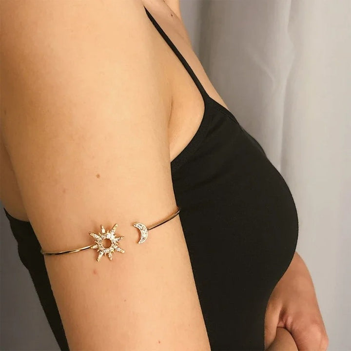 Arm Bracelet Sun & Moon | Plated 14k Gold