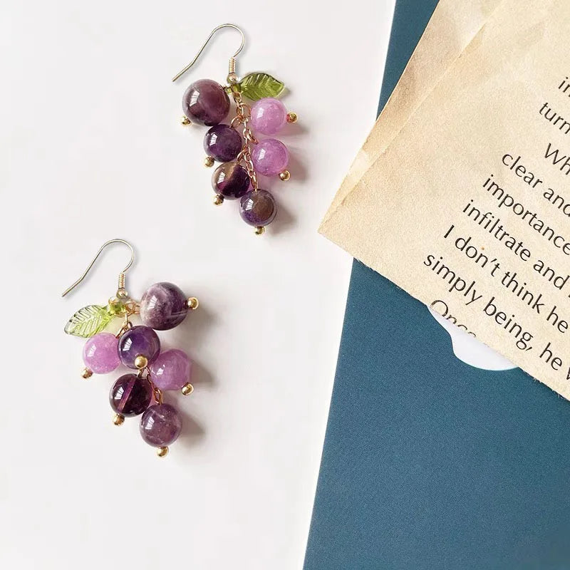 Purple Grape Earrings