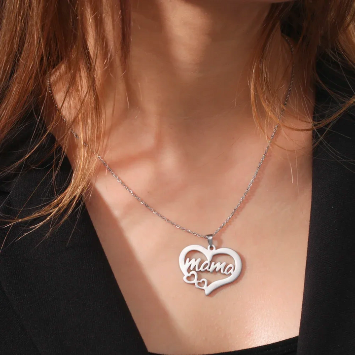 Mama Ketting met Hartvorm | 925 Sterling Zilver