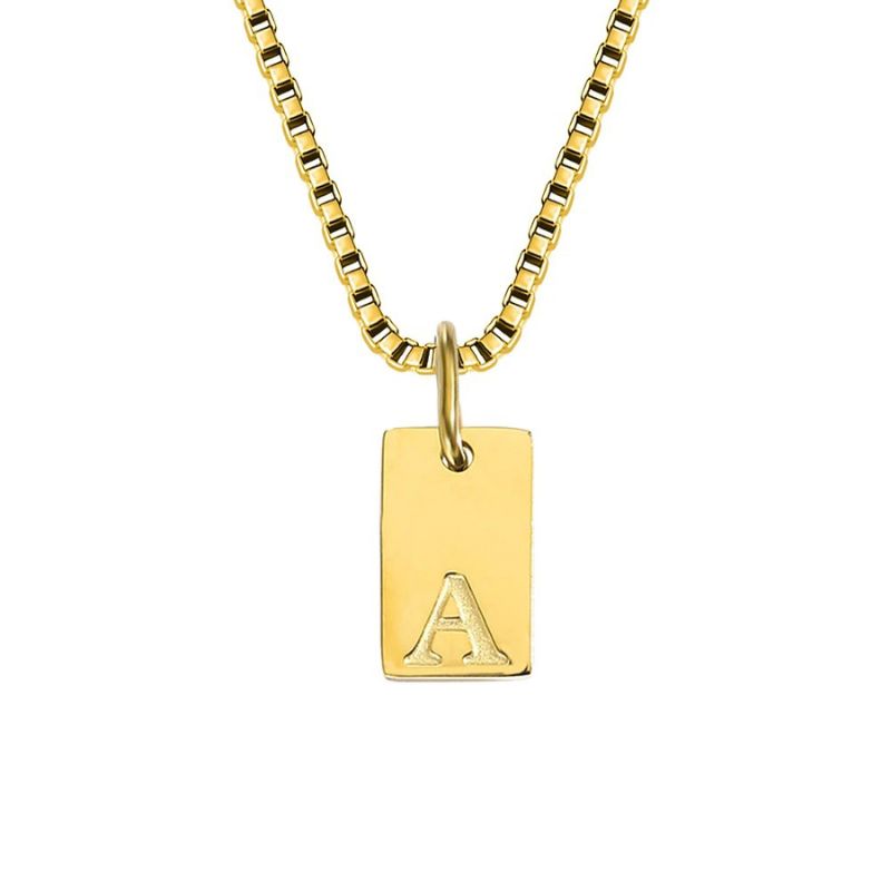 Initialen Ketting Aleid | 14k Verguld Goud