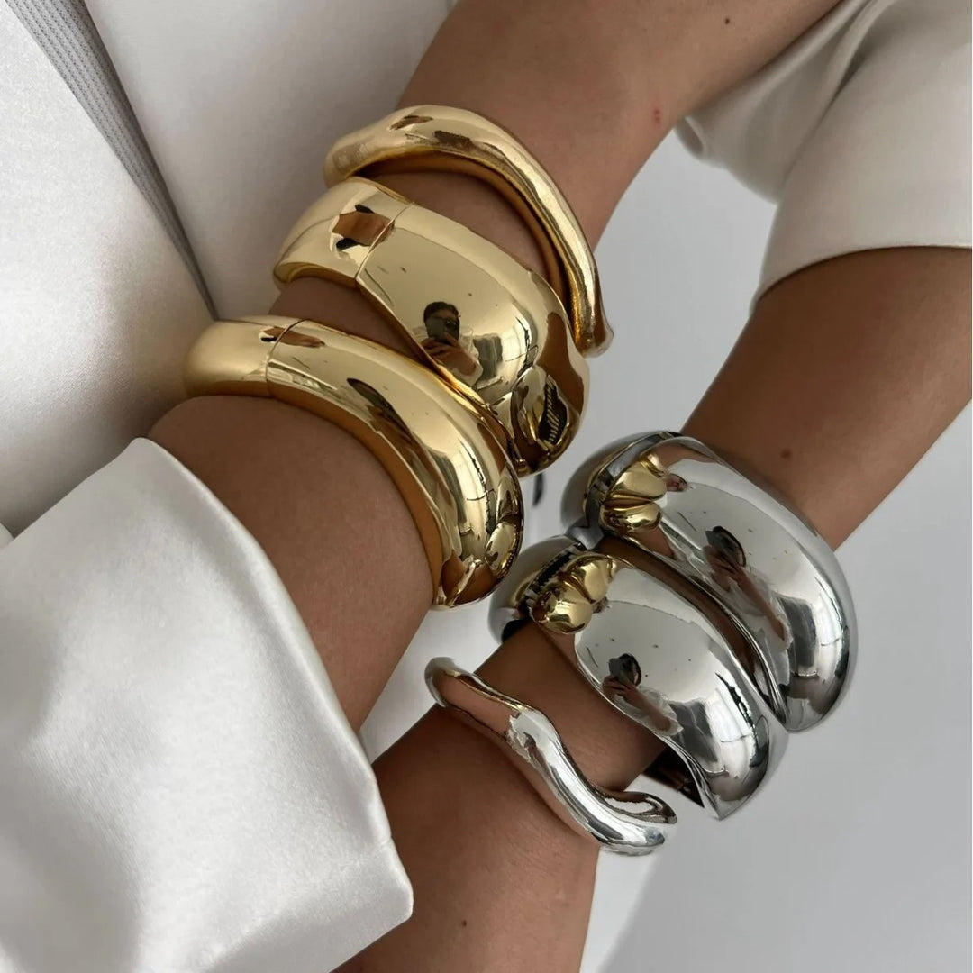 Oversized Bracelets | Plated 14k Gold Statement Piece XXL