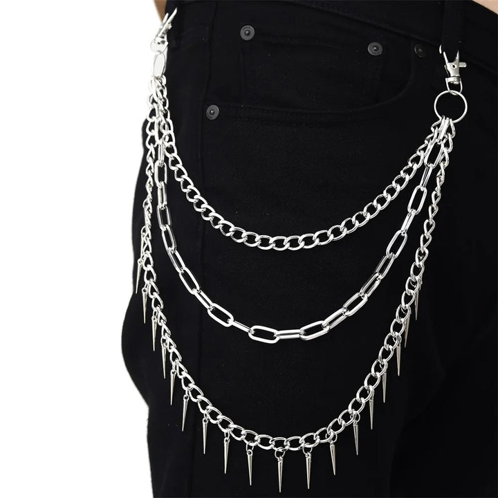 Jeans Chain Ketting Voor Broek Pentagram Maan Punk