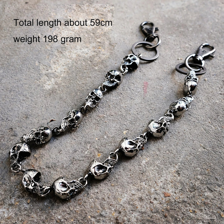 Jeans Chain Gothic Skulls