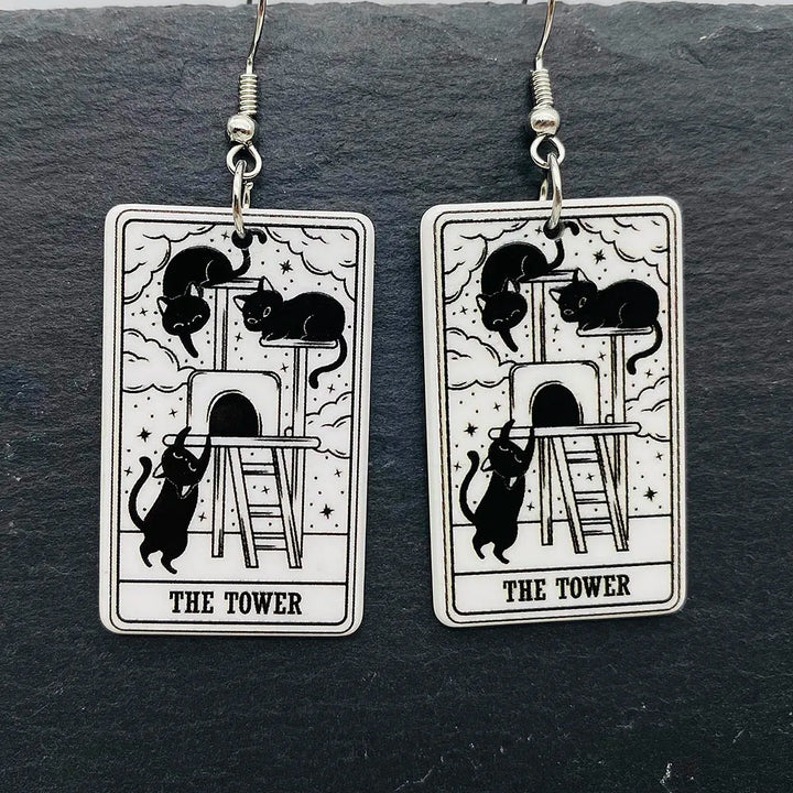 Tarot Earrings Cat Variant