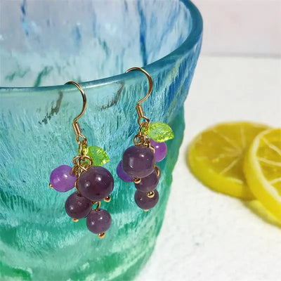 Purple Grape Earrings