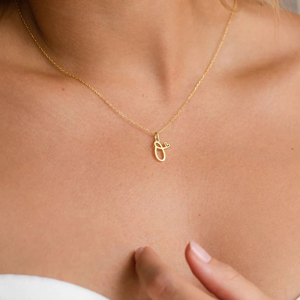 Collana Iniziale Minimalista | Oro Placcato 14K