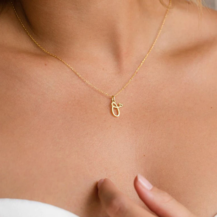 Collana Iniziale Minimalista | Oro Placcato 14K