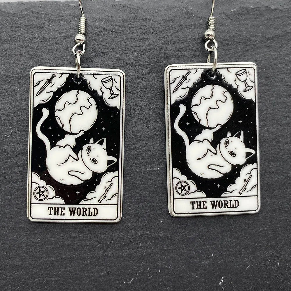 Tarot Earrings Cat Variant