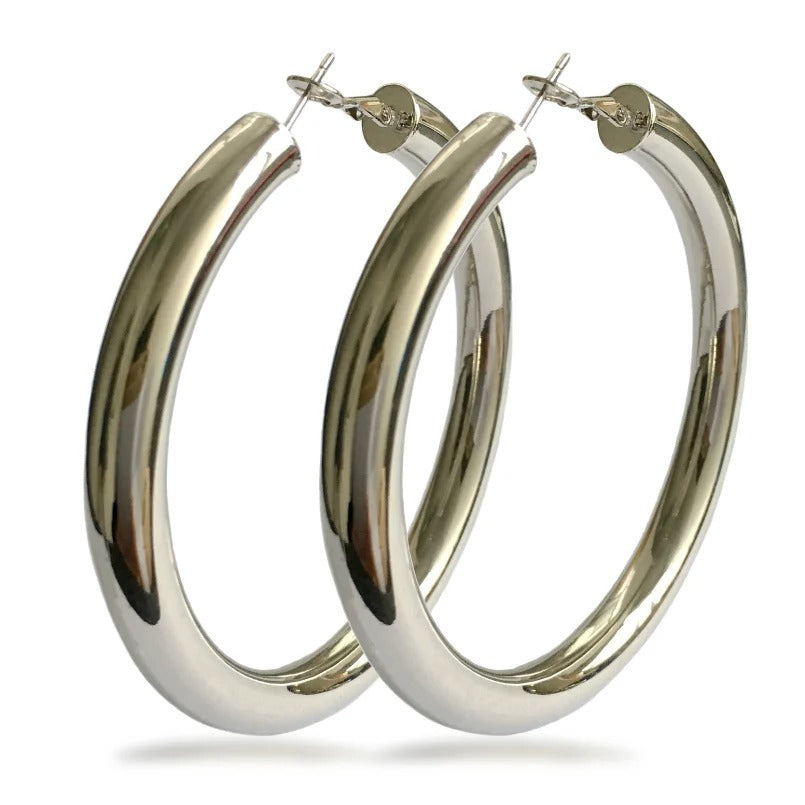 Oversized Earring Hoops | Plated 14k Gold