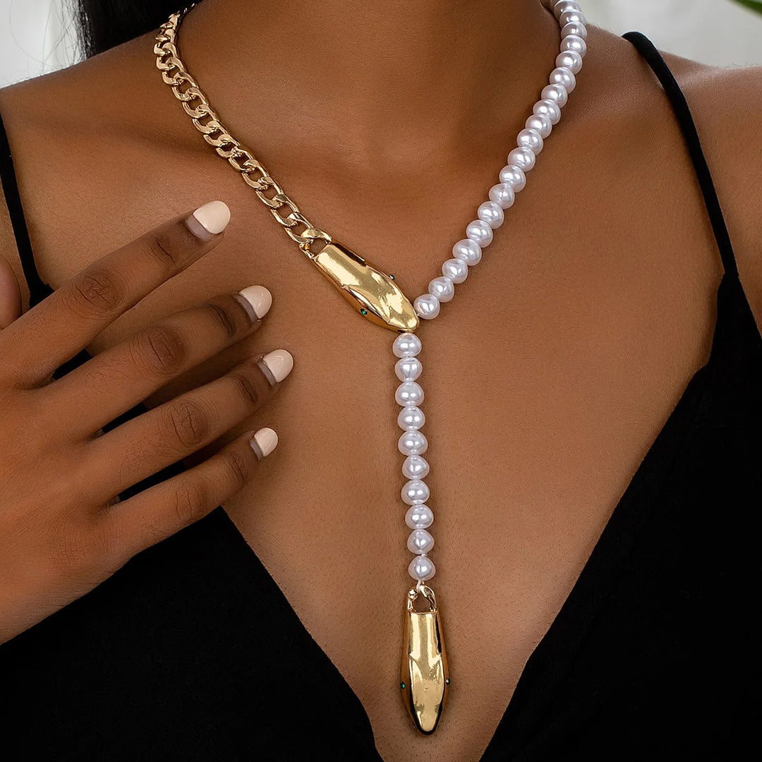 Snake Pearl Chain | Bold Design