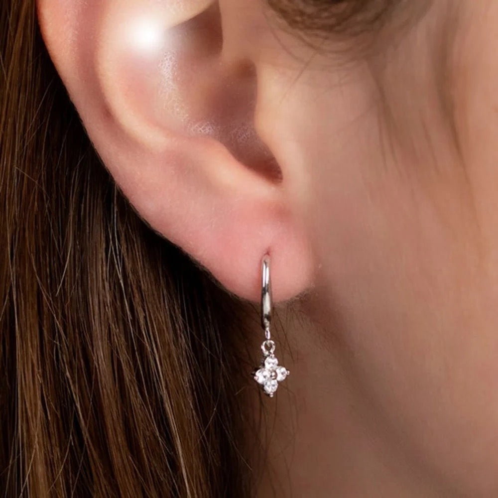 Ensemble de boucles d'oreilles Trèfle de chance – Acier inoxydable plaqué 14K