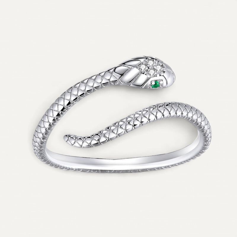 Silver Serpent Ring | 925 Sterling Silver, Adjustable