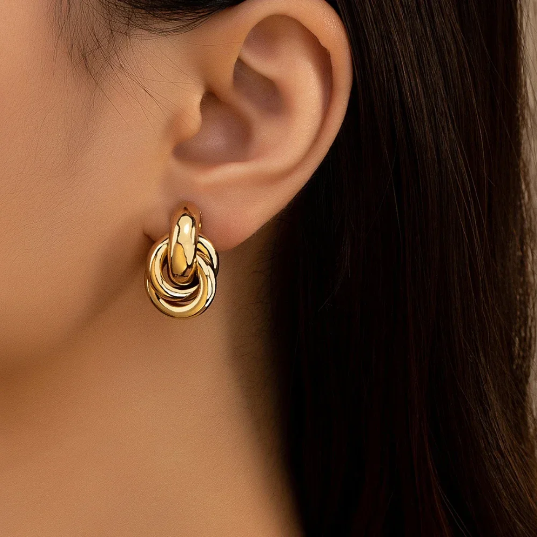 Boucles d'oreilles à bouton | Or plaqué 14k