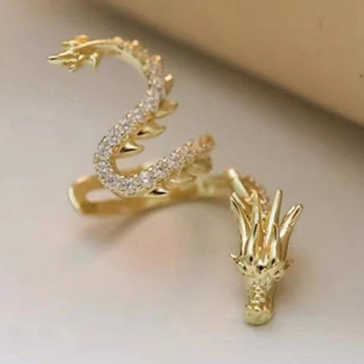 Crystal Dragon Earrings | Fantasy Collection 14k Plated Gold