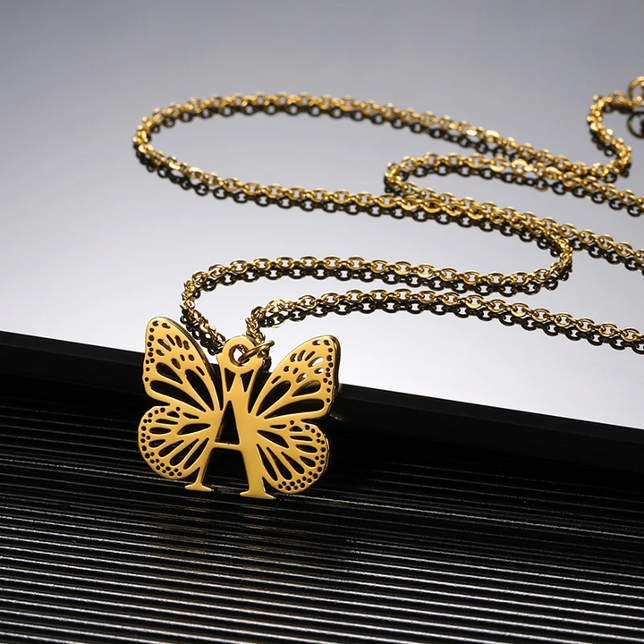 Collana Iniziale Farfalla | Oro Placcato 14k