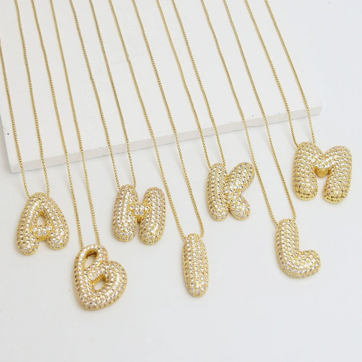 Personalizable Golden Initial Balloon Necklace