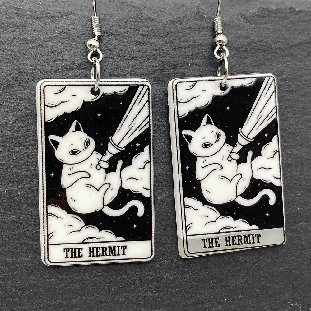 Tarot Earrings Cat Variant