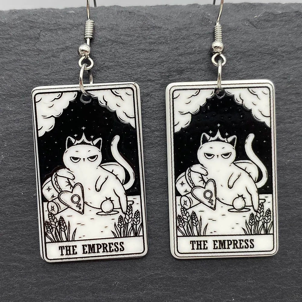 Tarot Earrings Cat Variant