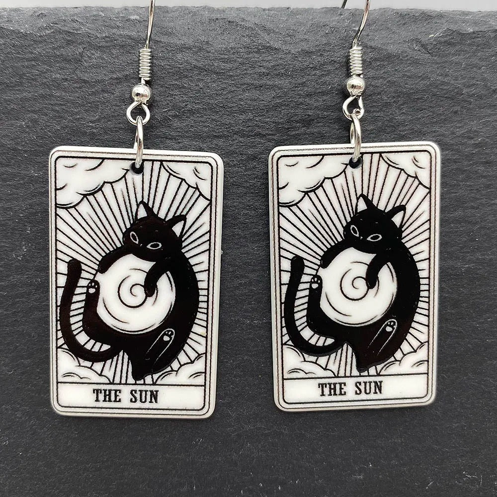 Tarot Earrings Cat Variant