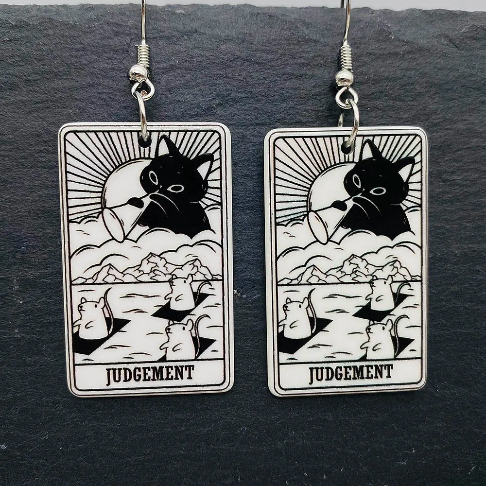 Tarot Earrings Cat Variant