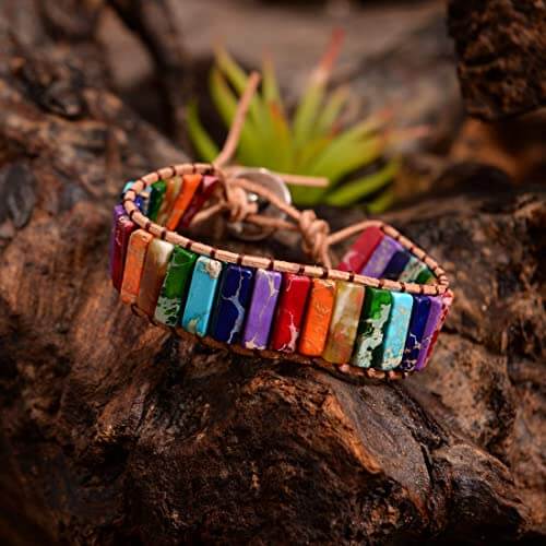 7 Chakra Leren Armband