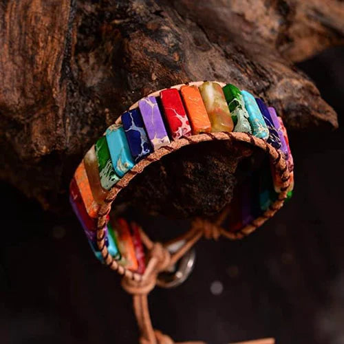 7 Chakra Leren Armband