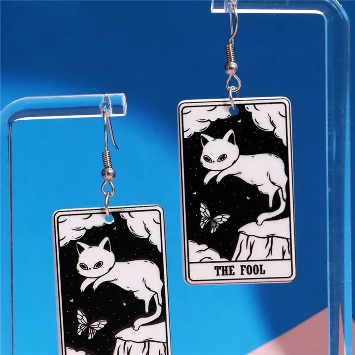 Tarot Earrings Cat Variant