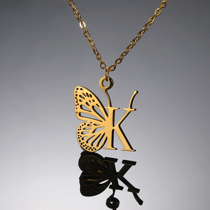 Collana Iniziale Farfalla | Oro Placcato 14k