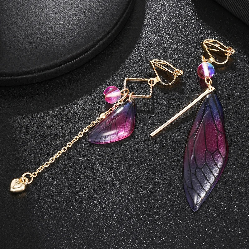 Asymmetrical Butterfly Wing Earrings