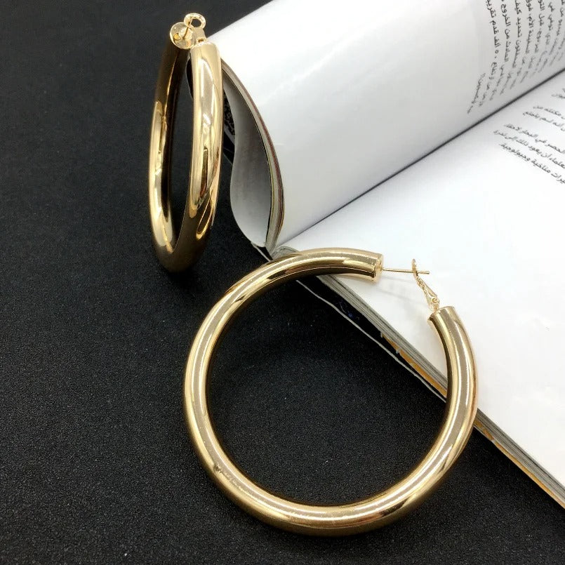 Oversized Earring Hoops | Plated 14k Gold