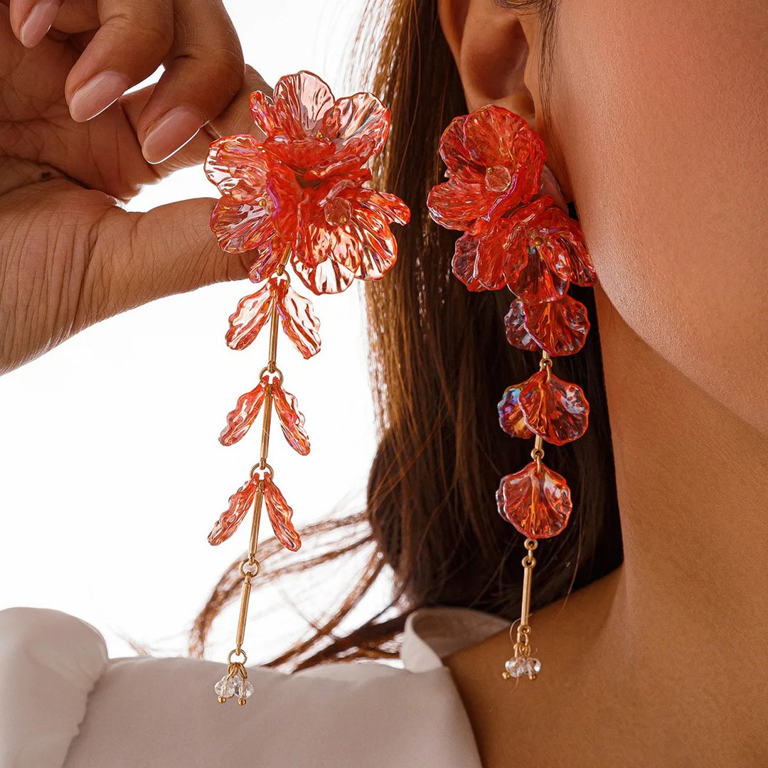 Oversized Flower Dangle Earrings