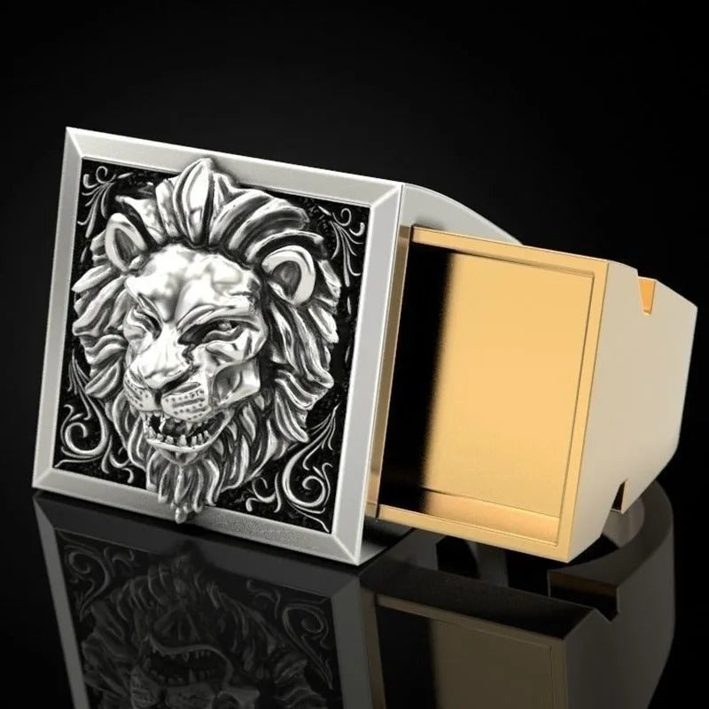 Alpha Lion Ring | Geometrical Elegance (Secret Storage)