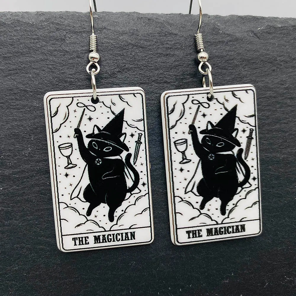 Tarot Earrings Cat Variant