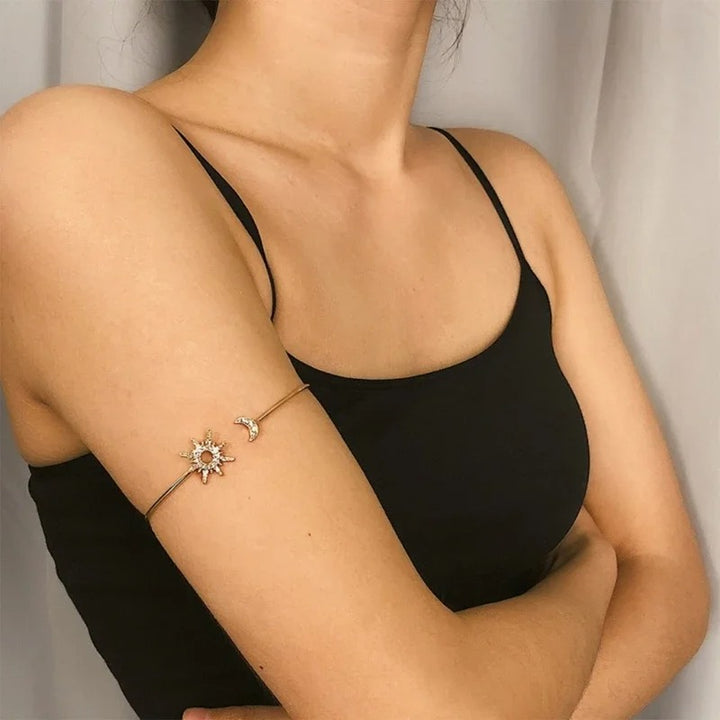 Arm Bracelet Sun & Moon | Plated 14k Gold