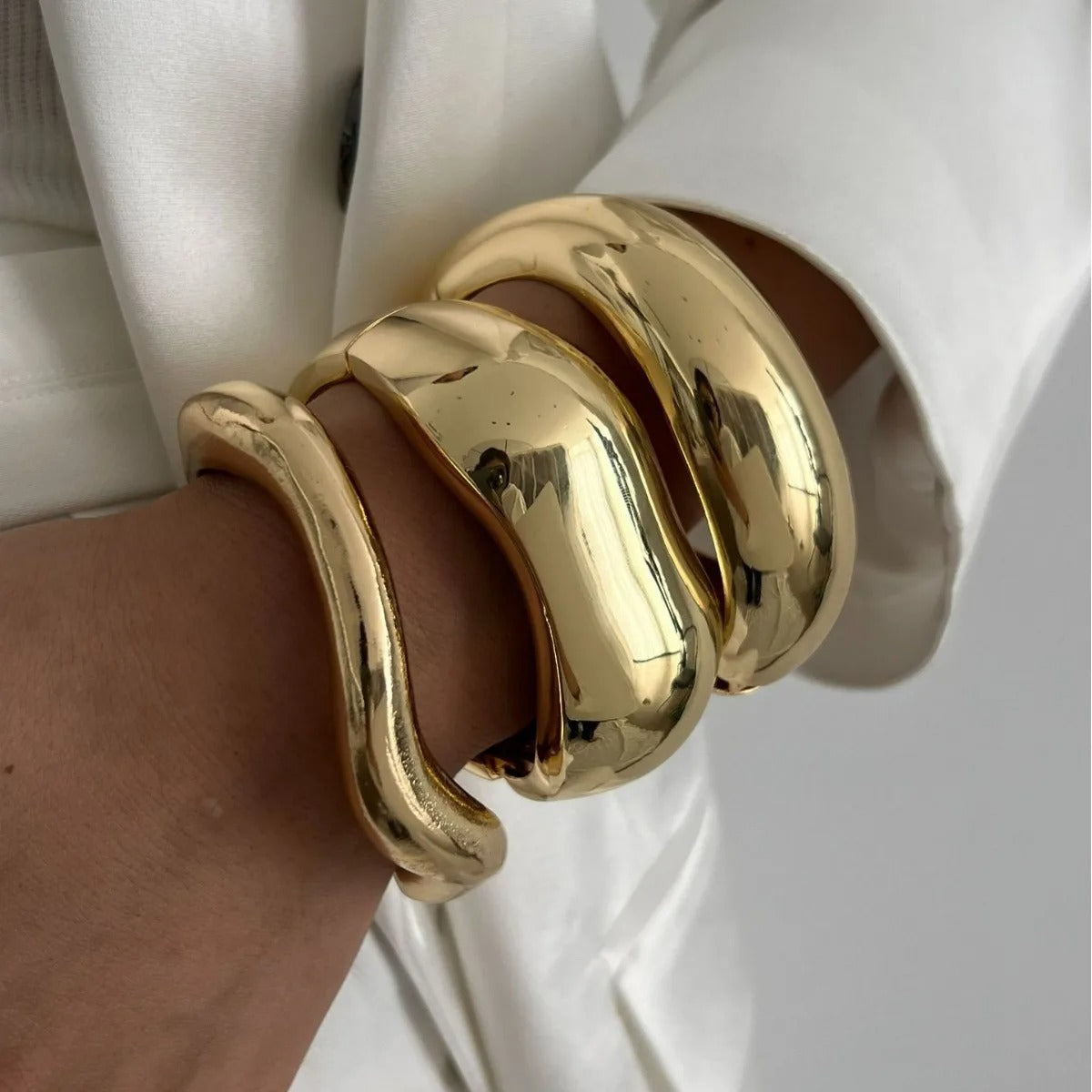 Oversized Bracelets | Plated 14k Gold Statement Piece XXL