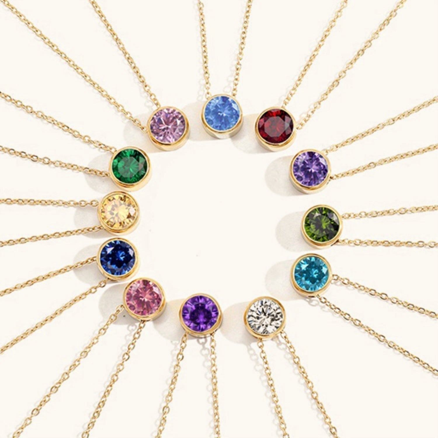 Geboortesteen Ketting | Persoonlijk en Symbolisch Cadeau in 14K Verguld Goud