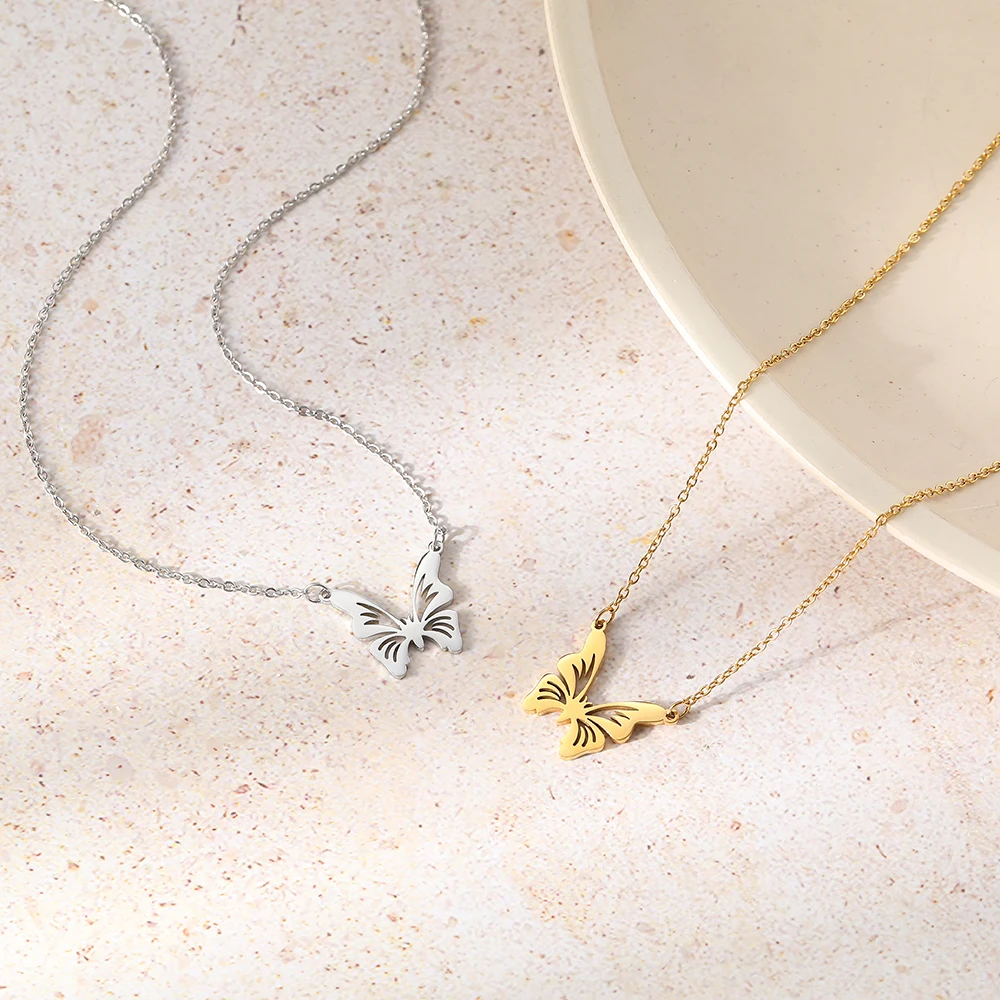 Collana con ciondolo a farfalla | Oro placcato 14k