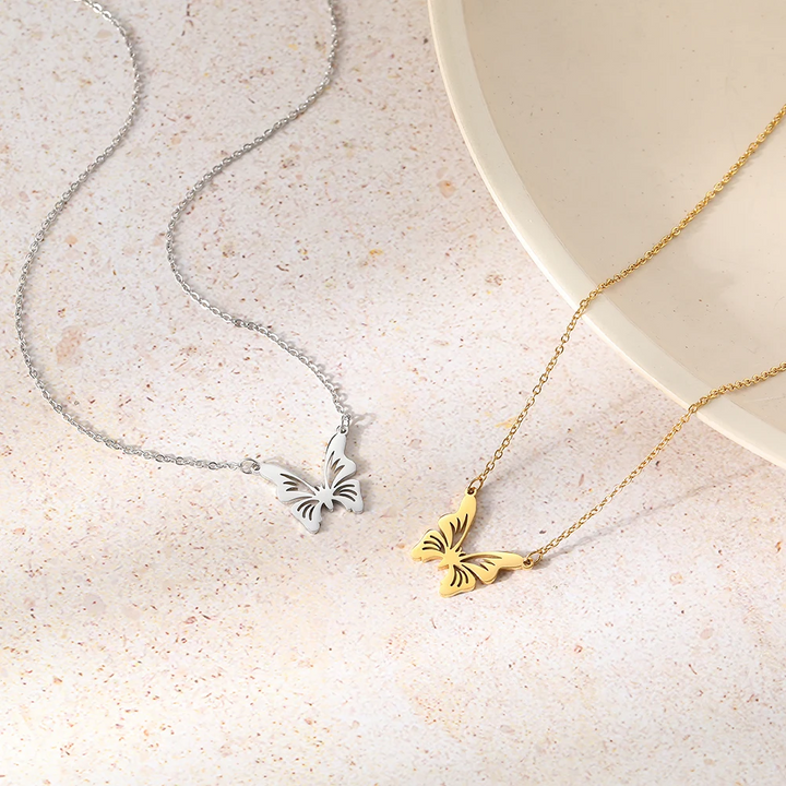 Collana con ciondolo a farfalla | Oro placcato 14k